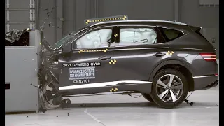 2021 Genesis GV80 driver-side small overlap crash test (extended footage)