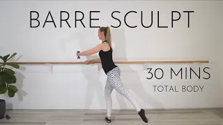 30 min Full Body Beginner Barre Sculpting Workout | No Impact, No Jumping