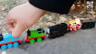 Thomas & Friends made a course and played happily outside!
