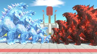 Legendary Godzilla War - Growing Ice Frostbite Godzilla 2014 VS Growing FIRE THERMO GODZILLA - ARBS