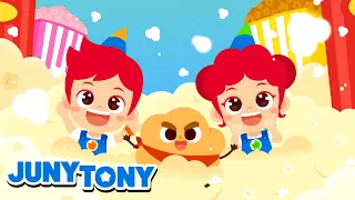 🍿 Popcorn Pop, Pop! | Kami Suka Popcorn | Lagu Makanan | Lagu Anak Anak | JunyTony Bahasa Indonesia