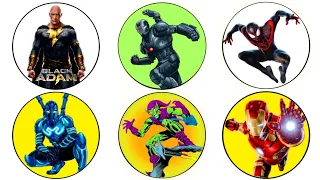 SPIN WHEEL SUPERHERO AVENGERS TEAM SPIDERMAN VS IRONMAN, SPIDERMAN VS GREEN GOBLINE, BLACK ADAM HERO