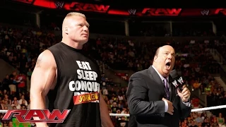 Paul Heyman vows Brock Lesnar will give John Cena a beating at SummerSlam: Raw, Aug. 11, 2014