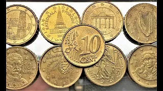 TOP 10 cent - France Germany Greece Ireland Italy Spain 2016 2015 2014 2012 2010 2009 1999