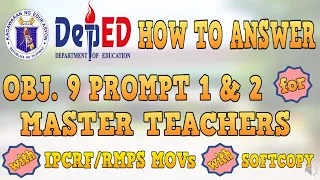 HOW TO ANSWER OBJECTIVE 9 - TRF PROMPT 1 and PROMPT 2 (HIGHLY PROFICIENT TEACHER) MTI-MTIV