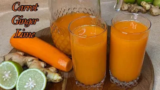 Carrot, Ginger & Lime Juice//Immune Booster// Glowing Skin, Better Eyesight.