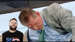 KEVIN OWENS HEADBUTTS VINCE MCMAHON! VINCE STARTS TO BLEED!