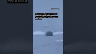 Ukrainian Drone Boat Attacking Russian Naval Ship. 'Ivan Khurs' was DAMAGED #warinukraine #shorts