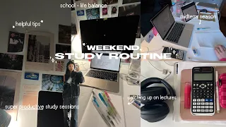 WEEKEND STUDY ROUTINE 🎧💻 prep for midterm season, super productive study sessions, helpful tips