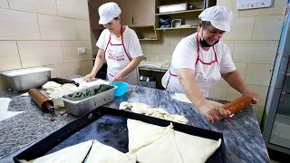 Albanian BYREK TOUR - Making Balkan Stuffed Pastries | Tirana, Albania