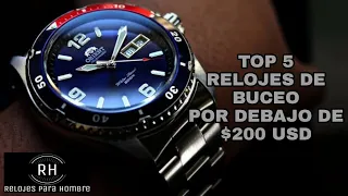 Top 5 relojes de buceo por menos de $200 Dólares. En español.