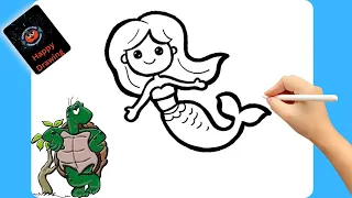 Cute Baby Mermaid Drawing Painting |Drawing for Kids-Drawing a Mermaid |Learn to Draw