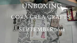 Cora Crea Crafts - Unboxing the September 2022 monthly vintage craft supplies box.