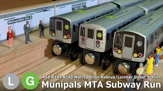 Munipals MTA R68 R143 R160 Metropolitan Avenue Lorimer Street Subway Run @Trainman6000