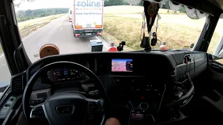 POV Driving new MAN TGX 18.510 Stau Germany 🇩🇪 , cockpit view 4K