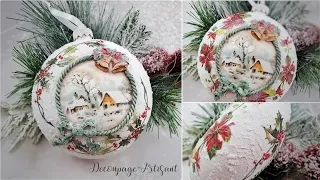 Decoupage 🎄 bauble with a winter view 🎄 bombka z zimowym widokiem #itdcollection ...