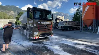 Mercedes 2551 Silo TRUCK DETAILING! High Quality ProNano Car & Truck Cosmetics. Demo in Switzerland