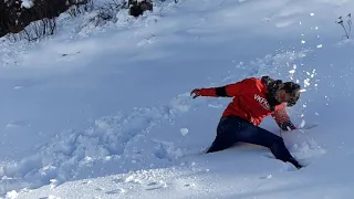 kalinchowk dolaka playing with snow  nepal