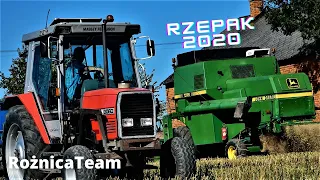 Żniwa rzepaczane 2020 | 2x Massey Ferguson & John Deere | RożnicaTeam