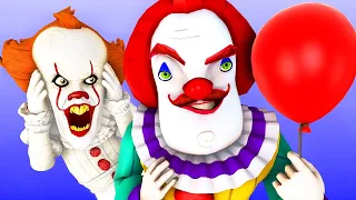 HELLO NEIGHBOR se convierte en PENNYWISE (PRANK Español Life Swap Challenge Bob Animación 3D)