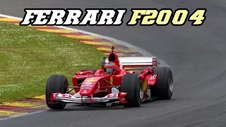 Ferrari F2004 - screaming V10 flat-out at Spa