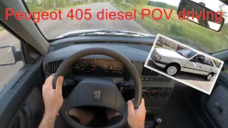 Peugeot 405 GLD 1.9 diesel POV driving, accelerations