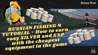 RUSSIAN FISHING 4 TUTORIAL - How to earn easy SILVER and EXP with the cheapest equipment in the game