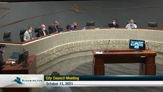 October 11, 2021 Bloomington City Council Meeting