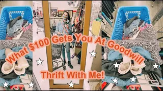 I Spent $100 At Goodwill | HUGE Thrift Haul & Thrift With Me | Part Time Poshmark Reseller