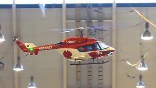 2x EUROCOPTER EC-145 INDOOR FLIGHT RC SCALE MODEL HELICOPTER / Modell Süd Stuttgart 2016