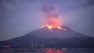Sakurajima Volcano Erupts In Japan