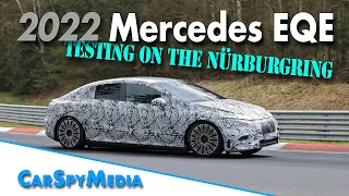 2022 Mercedes EQE Pure Electric Prototype spied testing on the Nürburgring Nordschleife