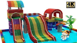 DIY How To Build Water Slide Playground From Magnetic Balls (Satisfying and relax) | Magnet World 4K