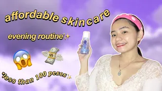 AFFORDABLE EVENING SKINCARE ROUTINE✨ (LESS THAN 100 PESOS) FOR BEGINNERS 🥳