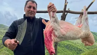 Cooking A Whole Sheep In The Kelbajar Region Of Azerbaijan|Village Group Cooking