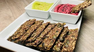 Knusprige Cracker, Knäckerbrot vegan selber machen, gesunde Chips, Lowcarb Rezepte