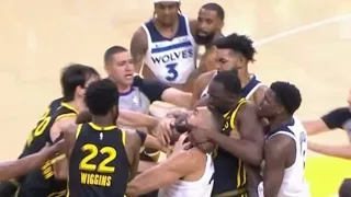 Draymond Green CHOKES Rudy Gobert, Klay Thompson Ejected for Warriors vs Timberwolves fight