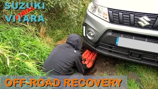 Suzuki Vitara – Off-Road Recovery – Air Jack, Tracks and Shovel in use – 4x4 4WD All-Grip