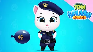 Talking Tom Splash Force Officer Angela Unlocked vs Roy Raccoon Gameplay Android ios