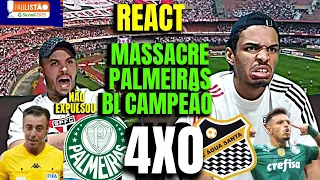 REACT PALMEIRAS 4 X 0 AGUA SANTA - MASSACRE E PALMEIRAS BI CAMPEÃO PAULISTA