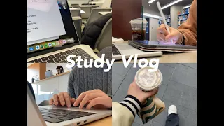 Uni Vlog📚Two productive days with me in the library/A  UofT student daily routine/🎧study abroad life