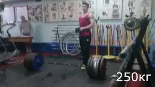 Становая тяга / Deadlift 220 и 250 кг @ 82 кг