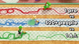 500 People vs. 1 AI vs. 1 Pro. Who's better at Mario?