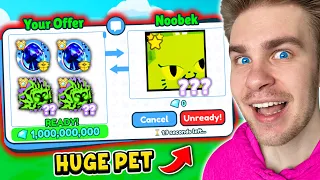 Wymieniłem ⚠️ *2500 ROBUX* i 2 NOWE JAJKA 🤑 za NOWY *HUGE CAT*  ✅ w PET SIMULATOR X 🎁 w ROBLOX!