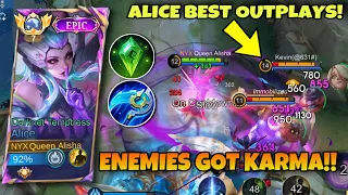 NEW ALICE 185% MAGIC DAMAGE + TRUE DAMAGE🔥!ENEMIES GOT KARMA NEW 1 HIT COMBO DELETE BUILD 2024- MLBB