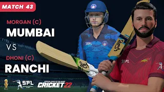 KESHAV VS MUMBAI CAREER MODE??  #43 SPL -MUMBAI CAPTAINS v RANCHI RHINOS| CRICKET 22 #spl ​