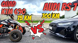 WYŚCIG - 700km vs 75 km - Audi RS7 vs QUAD KTM xc690 swap - Samochód vs QUAD