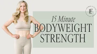 15 Minute Postpartum Body Weight Strength Workout - No Equipment