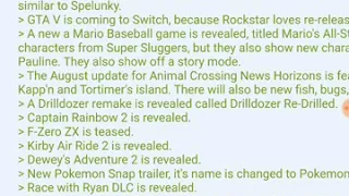 Nintendo direct leak very fake gex in smash Kirby air ride 2 and GTA v and Mario sluggers