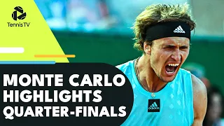 EPICS GALORE Featuring Tsitsipas, Zverev, Sinner & More! | Monte Carlo 2022 Quarter-Final Highlights